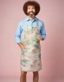 Adult Bob Ross Painting Dress face swap