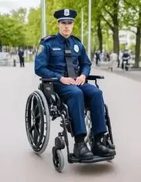 Police On Patrol Adaptive Wheelchair Cover face swap