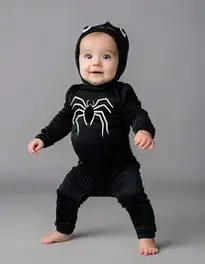 Itty Bitty Infant Black Spider face swap