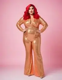 Plus Size Foxy Lady Disco Costume Women face swap