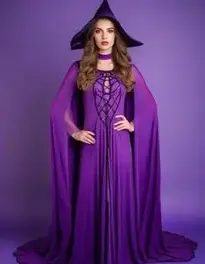 Purple Web Witch Woman Plus face swap