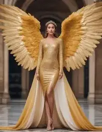 Golden Angel Woman face swap