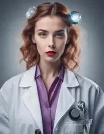 Mad Scientist Costume Woman face swap