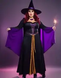 Midnight Purple Plus Size Witch face swap