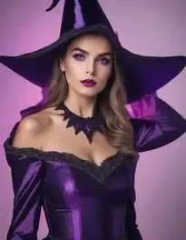 Midnight Purple Witch Woman face swap