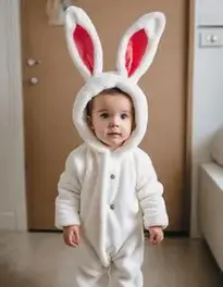 Open Face White Bunny Toddler face swap