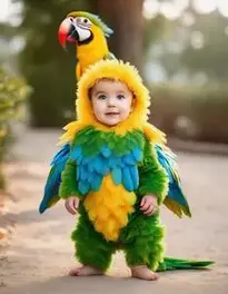 Photo Realistic Toddler Child Parrot face swap