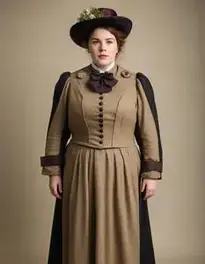 Plus Size English Suffragette Costume Woman face swap