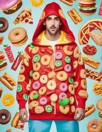 Healthy And Junk Food Fancy Dress face swap
