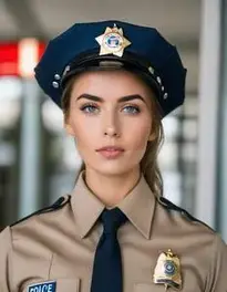 Police Woman Uniform Fancy Dress face swap