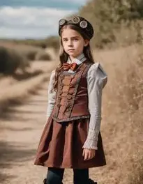Tween Steampunk Costume Girl face swap