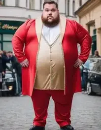Fat Man Fancy Dress face swap