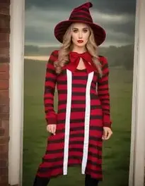 knee length dresses for ladies Womens/Teens Nightmare on Elm Street Miss Freddy Krueger Costume main image 1