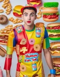 Healthy And Junk Food Fancy Dress face swap