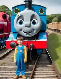 Thomas The Tank Engine Fancy Dress face swap