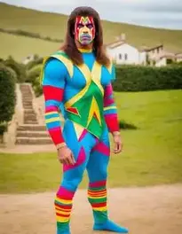 Ultimate Warrior Fancy Dress face swap