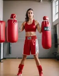 Woman Boxing Fancy Dress face swap