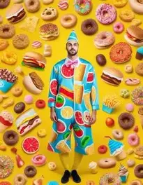 Healthy And Junk Food Fancy Dress face swap