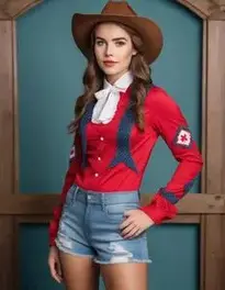 Preppy Cowgirl face swap