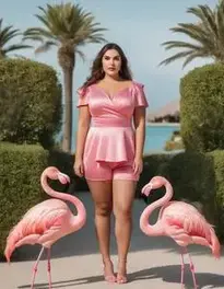Graceful Flamingo Plus Size face swap