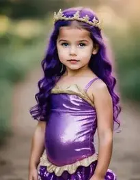 Kid Pretty Purple Mermaid face swap