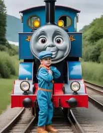 Child Thomas The Train Ride In face swap
