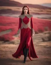 Crimson Maiden Costume Woman face swap