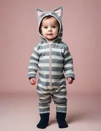 Gray Striped Kitty Infant face swap