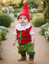 Infant Good Natured Garden Gnome face swap