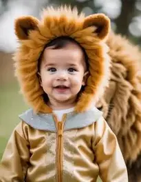 Lovable Lion Costume Infant face swap