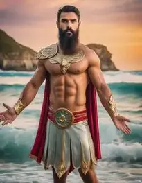 Man Poseidon face swap