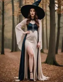 Midnight Coven Witch Costume Woman face swap