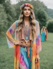 Peace And Love Hippie Costume Girl face swap