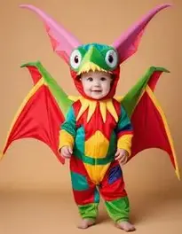 Colorful Infant Toddler Pterodactyl face swap