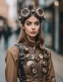 Cyber Steampunk Costume Goggles face swap