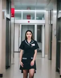 Dark Nurse Costume Girl face swap
