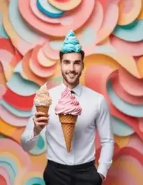 Get Real Ice Cream Swirl Cone Adult face swap
