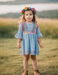 Girl Toddler Peace And Love Hippie face swap
