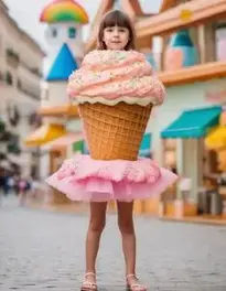 Ice Cream Cone Costume Girl face swap