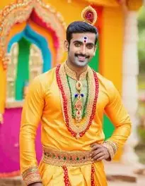 God Krishna Fancy Dress For Men, face swap
