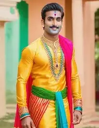 God Krishna Fancy Dress For Men, face swap