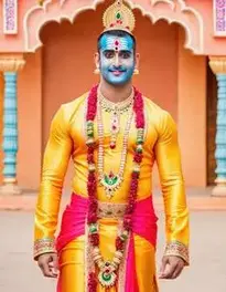 God Krishna Fancy Dress For Men, face swap