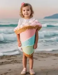 Ice Cream Cone Costume Toddler face swap