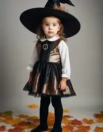 Midnight Witch Costume Kid face swap