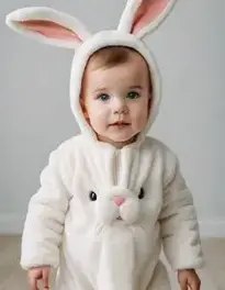 Open Face White Bunny Toddler face swap
