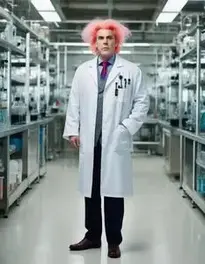 Plus Size Mad Scientist Costume Adult face swap