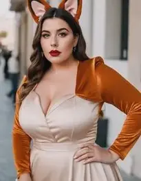 Plus Size Foxy Frenchie Woman face swap