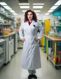 Plus Size Mad Scientist Costume Woman face swap