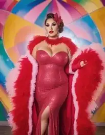 Plus Size Sassy Showgirl Woman face swap