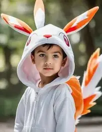 Pokmon Scorbunny Hooded Jumpsuit Classic Kid face swap